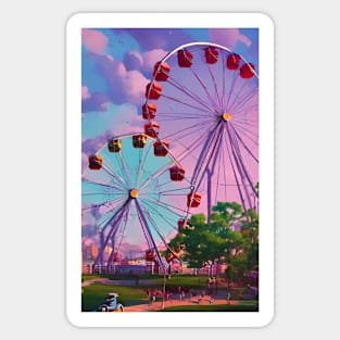 Dueling Ferris Wheels Sticker